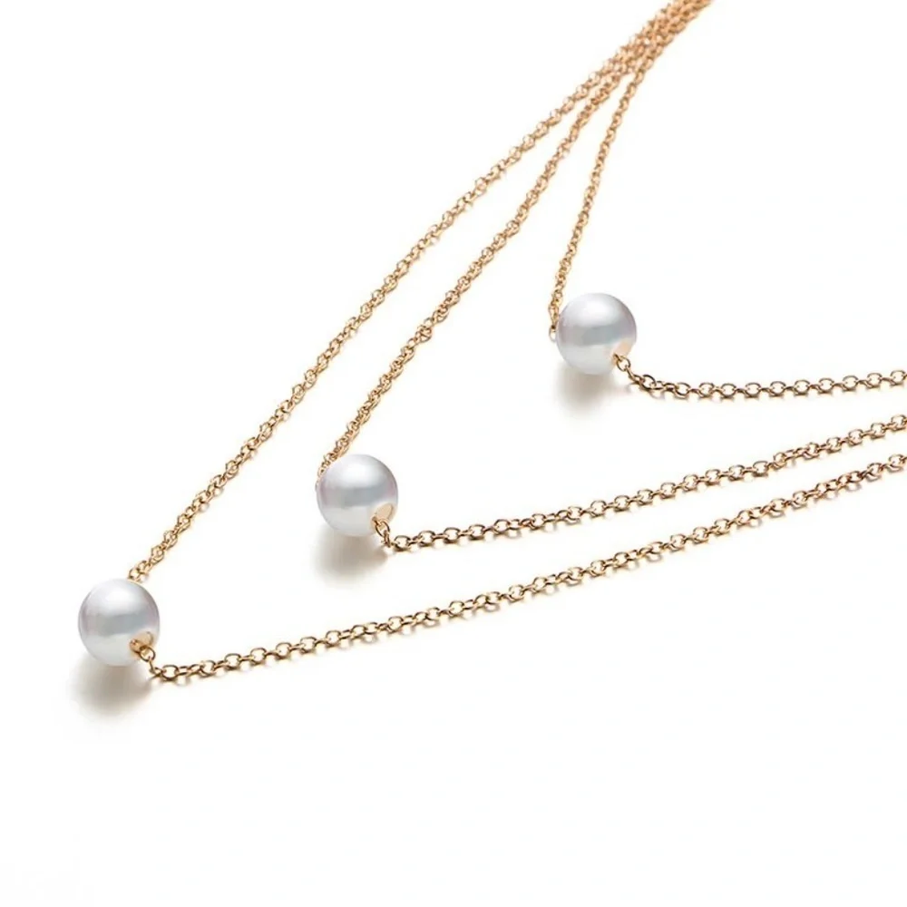 *EMMA* Gold x Pearl Multilayer Fashion Necklace